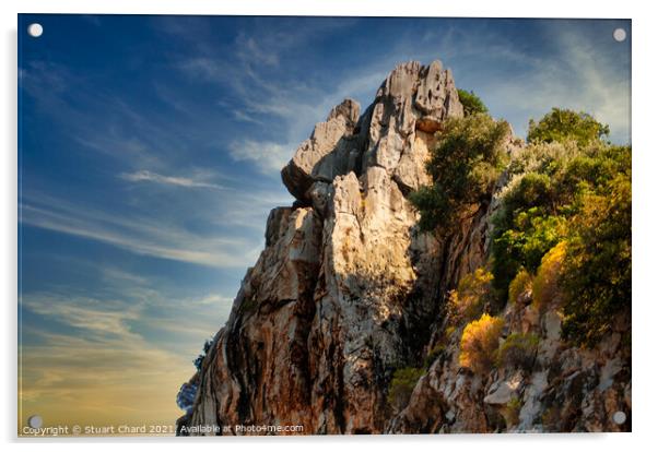 Turkey - Rugged coastline and mountains Acrylic by Stuart Chard