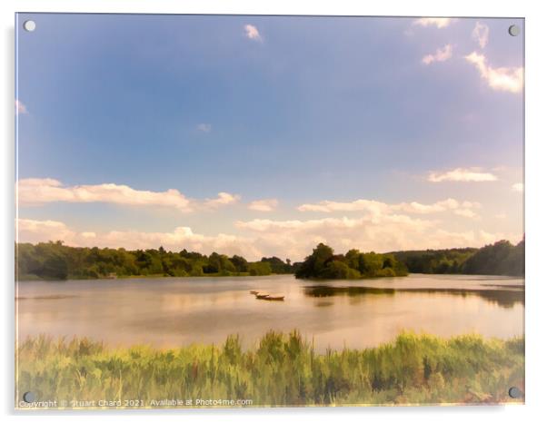Trentham lake staffordshire Acrylic by Stuart Chard