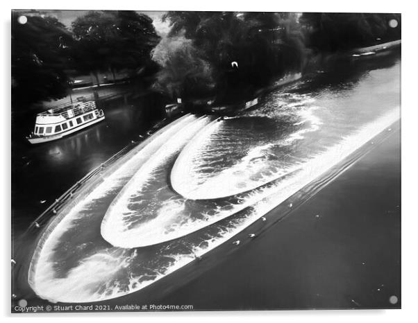 Bath Pulteney Bridge and weir artwork Acrylic by Stuart Chard