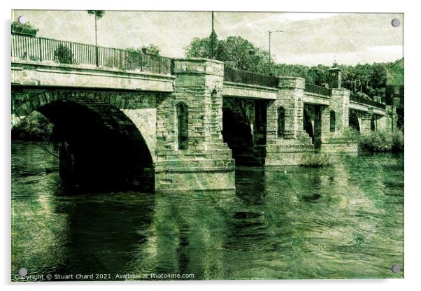 Bridge over the River Seven Acrylic by Stuart Chard