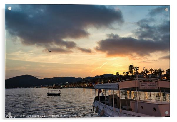 Sunset on the mediterranean Acrylic by Stuart Chard
