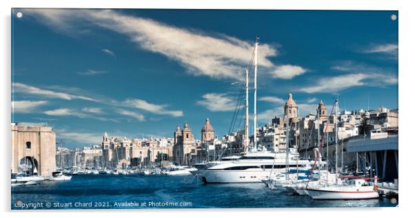 Malta, Vittoriosa Yacht Marina Acrylic by Stuart Chard