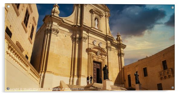 Cathedral of the Assumption in Victoria on Gozo. M Acrylic by Stuart Chard