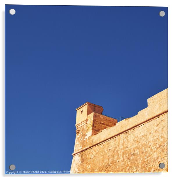 The Gozo Citadel Fortress on the island of Gozo. M Acrylic by Stuart Chard
