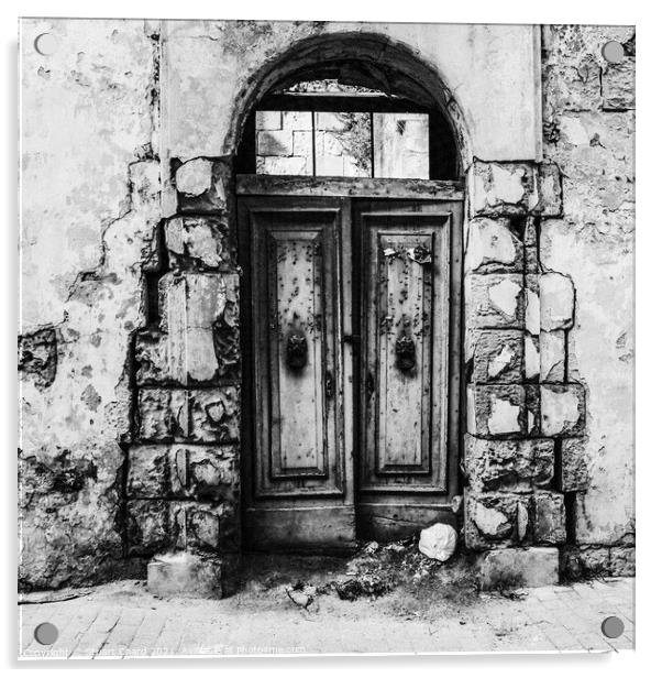 Old door on Malta Acrylic by Stuart Chard