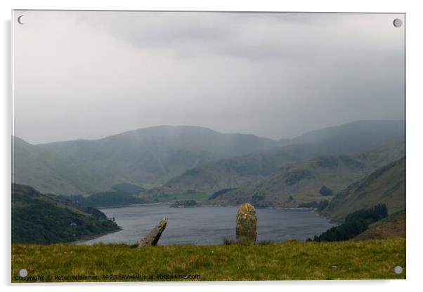 Standing stones on Four Stone Hill, Haweswater, th Acrylic by Peter Wiseman