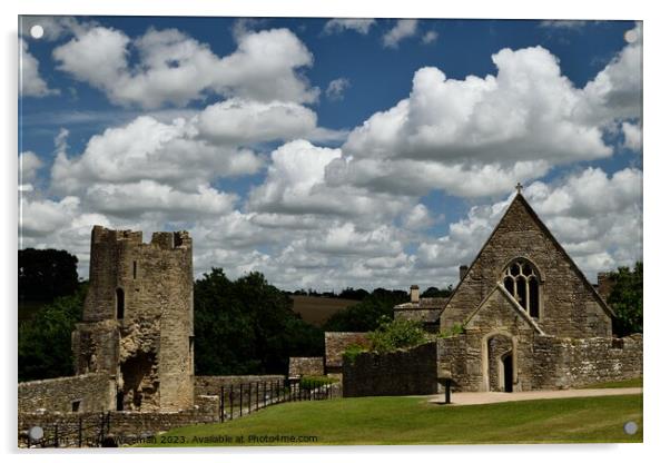 Farleigh Hungerford Castle Acrylic by Peter Wiseman
