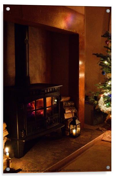 Warm and cosy Christmas Acrylic by Peter Wiseman