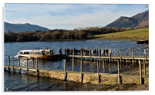 Launch jetty, Derwent Water, the Lake District Acrylic by Peter Wiseman