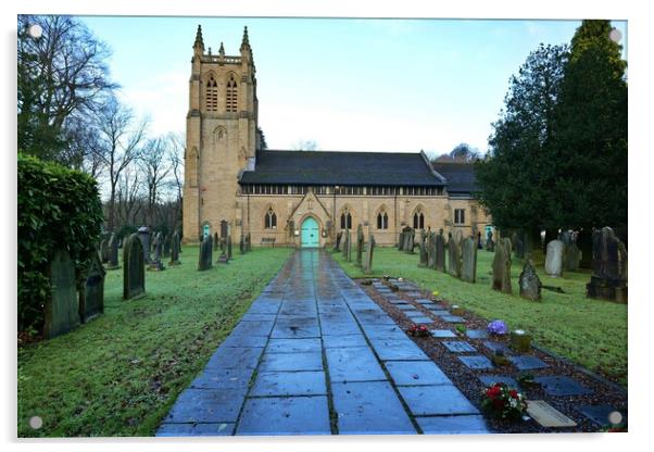 Armitage Bridge church Acrylic by Roy Hinchliffe