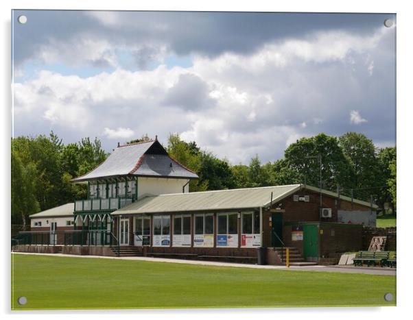 Cricket pavilion Honley Holmfirth Acrylic by Roy Hinchliffe