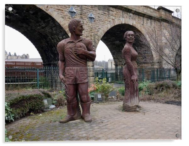 Sculptures of man and woman in Dewsbury Acrylic by Roy Hinchliffe