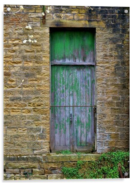 The old green door Acrylic by Roy Hinchliffe