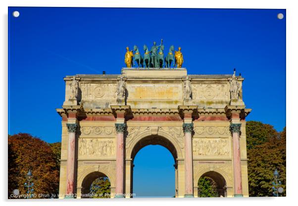 Arc de Triomphe du Carrousel, a triumphal arch in Paris, France Acrylic by Chun Ju Wu