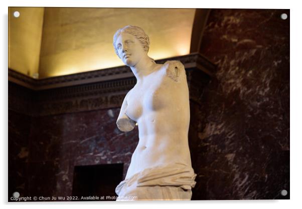 Venus de Milo (Aphrodite of Milos), one of the most famous ancient Greek sculpture, on display at the Louvre Museum in Paris, France Acrylic by Chun Ju Wu