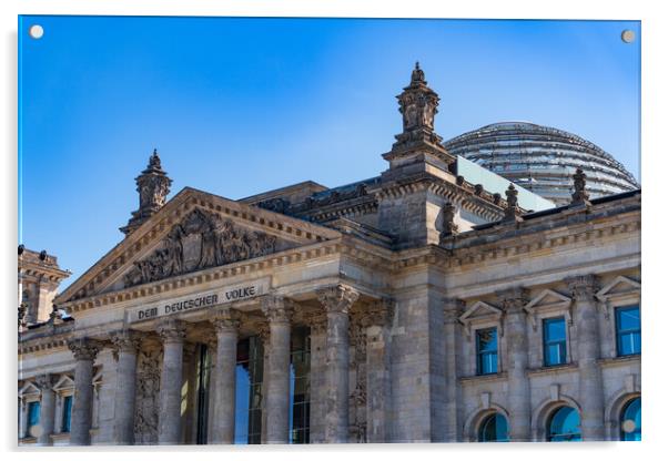 Reichstag Building, a legislative government building in Berlin, Germany Acrylic by Chun Ju Wu