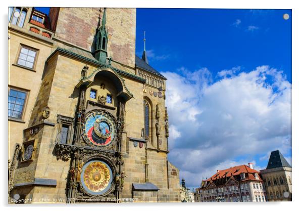 Astronomical Clock at Old Town Square in Prague, Czech Republic Acrylic by Chun Ju Wu