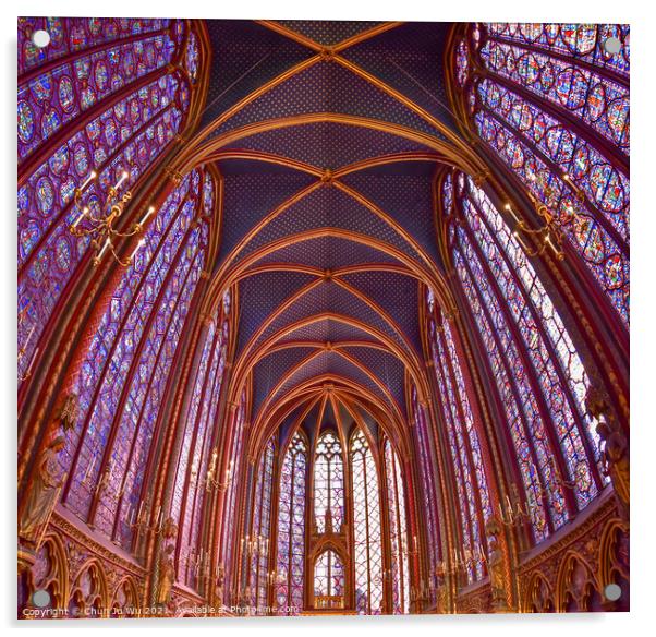 Stained-glass windows of Upper Chapel of Sainte-Chapelle in Paris, France Acrylic by Chun Ju Wu