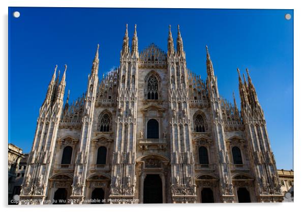 Milan Cathedral (Duomo di Milano), the cathedral church of Milan, Italy. It's the fourth largest church in the world. Acrylic by Chun Ju Wu