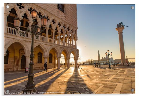 St Mark's Square (Piazza San Marco) at sunrise time, Venice, Italy Acrylic by Chun Ju Wu