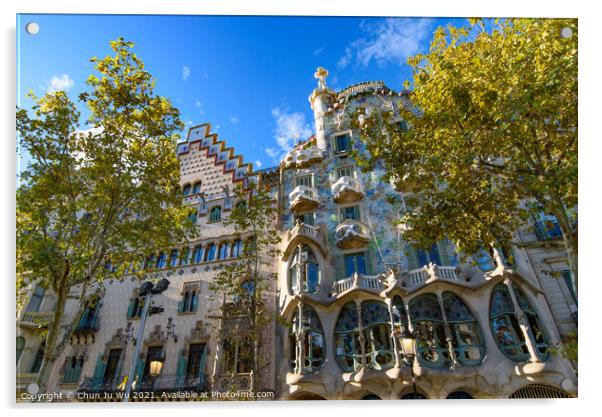 Casa Batlló, designed by Gaudi, in Barcelona, Spain Acrylic by Chun Ju Wu