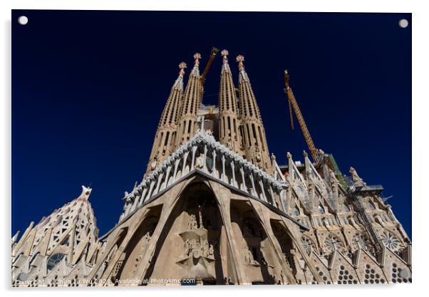 Passion Façade of Sagrada Familia, the cathedral designed by Gaudi in Barcelona, Spain Acrylic by Chun Ju Wu