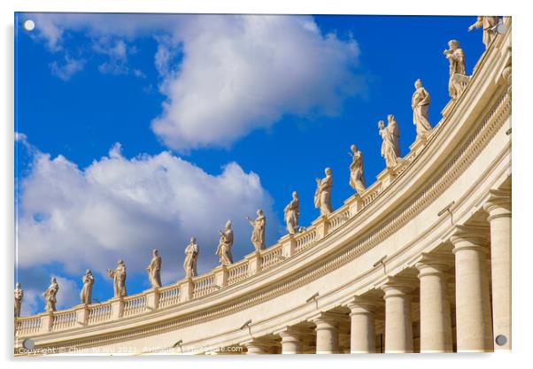Colonnades at St. Peter's Square in Vatican City Acrylic by Chun Ju Wu