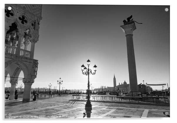 St Mark's Square (black & white) Acrylic by Chun Ju Wu