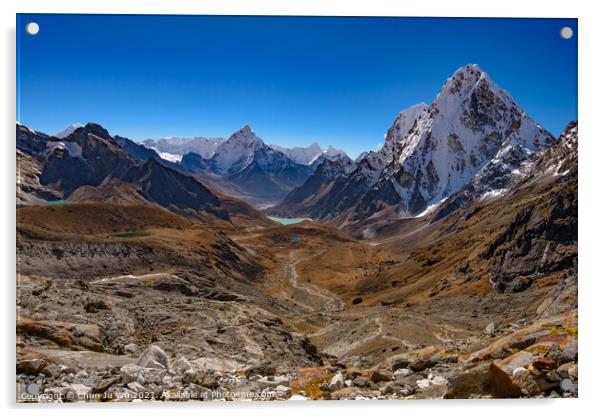 Snow mountains of Himalayas in Nepal Acrylic by Chun Ju Wu