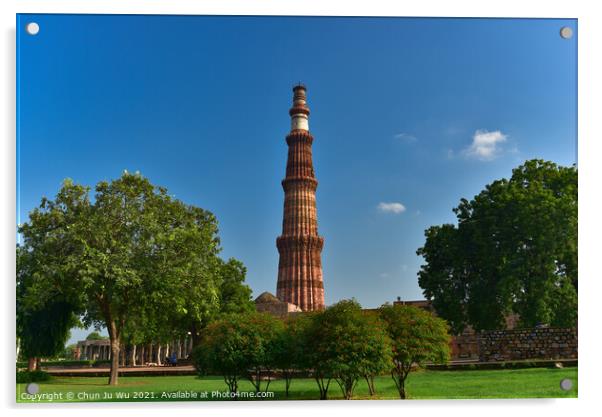 Qutub Minar in Delhi, India Acrylic by Chun Ju Wu