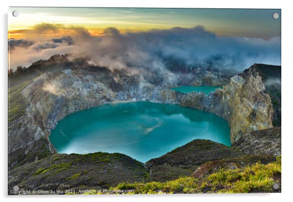 Sunrise view of Kelimutu volcano in Flores island, Indonesia Acrylic by Chun Ju Wu