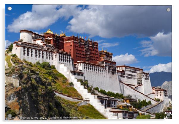 Potala Palace, the former winter palace of the Dalai Lamas, in Lhasa, Tibet Acrylic by Chun Ju Wu