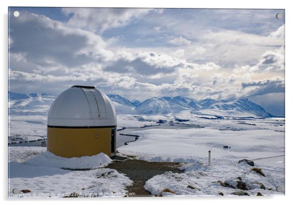 University of Canterbury Mount John Observatory in winter at Lake Tekapo, New Zealand Acrylic by Chun Ju Wu