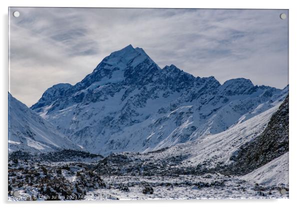 Mount Cook at Mount Cook National Park, New Zealand Acrylic by Chun Ju Wu