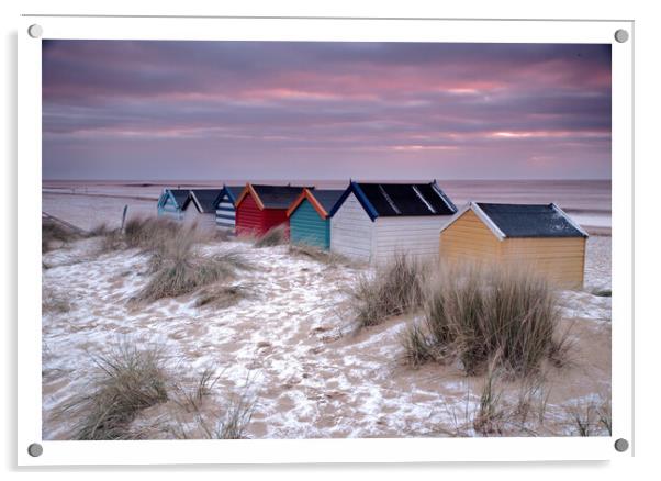 Southwold Beach Huts  Acrylic by ROBERT HUTT