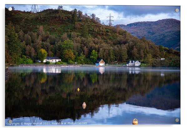 Bank of Loch Katrine Reflects Acrylic by Roger Worrall