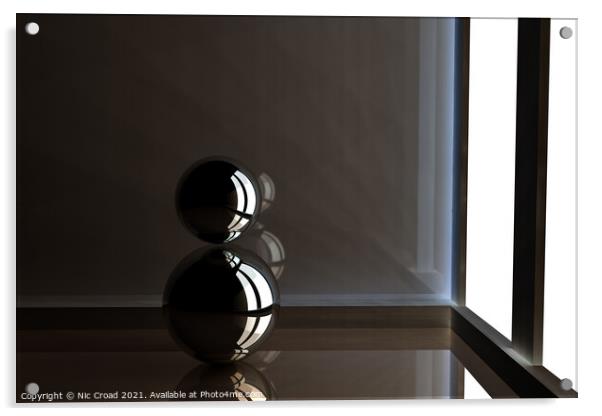 Abstract Chrome Balls Acrylic by Nic Croad