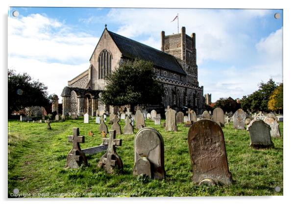 Orford Church Acrylic by David Swayne