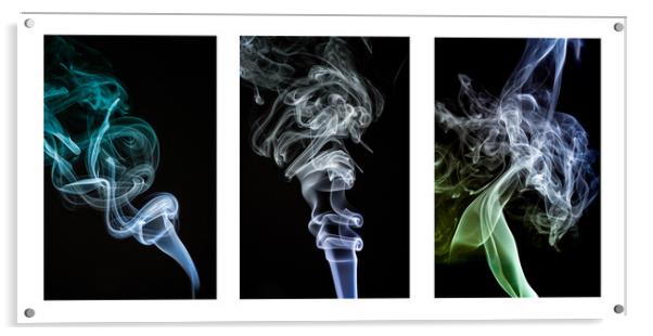 Smoke Trails Triptych  Acrylic by Gary A Kenyon