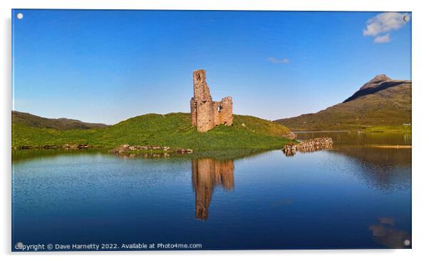 Ardvrerk Castle-Sutherland,Scotland. Acrylic by Dave Harnetty