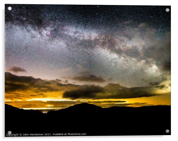Milky Way rising over Snowdonia  Acrylic by John Henderson