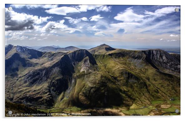 Snowdonia mountains Acrylic by John Henderson