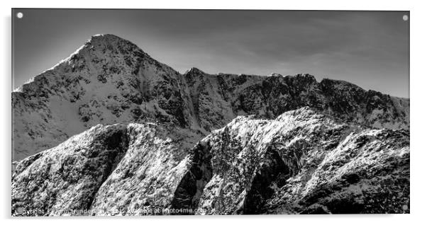 Glencoe mountain ridge Acrylic by John Henderson