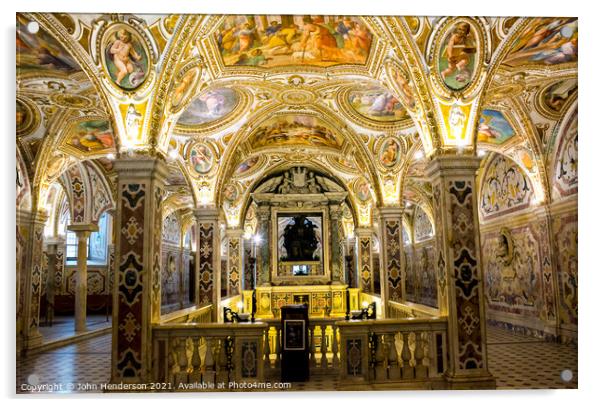 Salerno Cathedral Acrylic by John Henderson