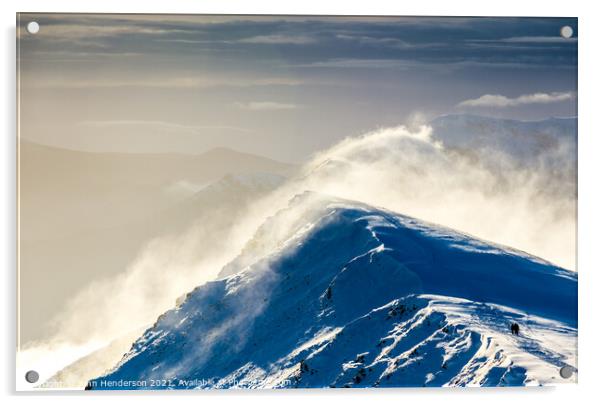 Blencathra summit ridge Acrylic by John Henderson