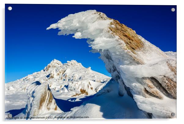Glyder Fawr summit Acrylic by John Henderson