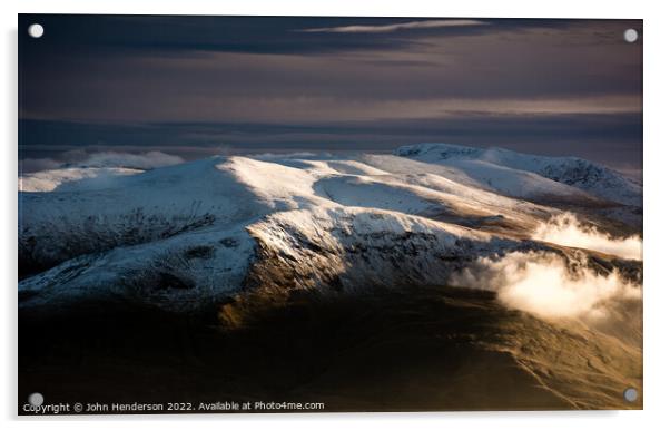 Helvellyn and the Dodds fells Acrylic by John Henderson