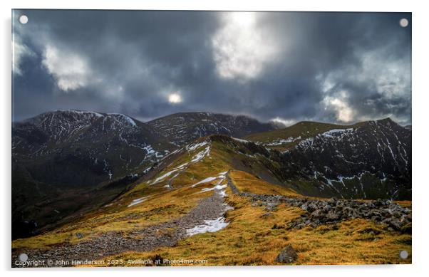 Coledale round. Lake District Acrylic by John Henderson