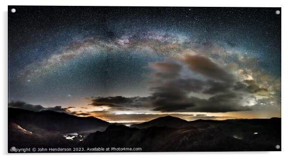 Snowdonia and the Milky Way Acrylic by John Henderson