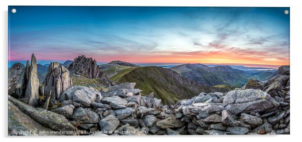 A Glyders panorama Acrylic by John Henderson